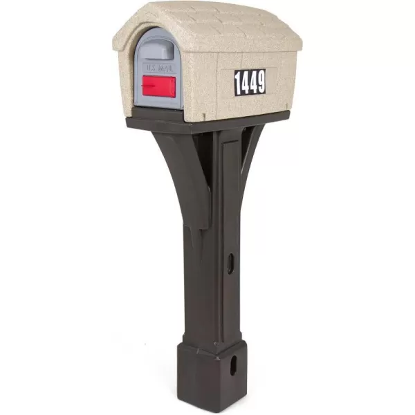 Simplay3 Classic Plastic Residential Mailbox amp Post Mount Combo Kit with 2 Access Doors  Light GrayDark GrayHome Washed Stone Espresso Brown