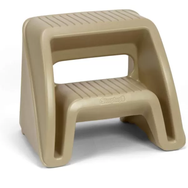 Simplay3 Handy Home Step Stool Plastic TwoStep Stool Seat  Indoor or Outdoor Use  155 x 19 x 16  Tan Made in USATan 1