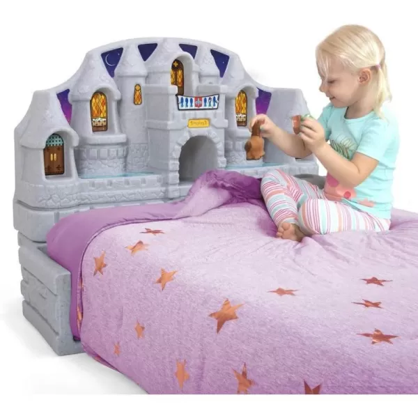 Simplay3 Imagination Castle Headboard Twin Size Plastic Castle Bed headboard for Toddlers Kids and Girls with Princess Toy Play Storage Area Gray amp Pink Made in USASimplay3 Imagination Castle Headboard Twin Size Plastic Castle Bed headboard for Toddlers Kids and Girls with Princess Toy Play Storage Area Gray amp Pink Made in USA