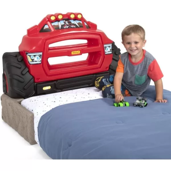 Simplay3 Monster Truck Headboard Twin Size Plastic Car Bed Headboard for Kids Toddlers and Boys with Toy Car Storage  Red Made in USASimplay3 Monster Truck Headboard Twin Size Plastic Car Bed Headboard for Kids Toddlers and Boys with Toy Car Storage  Red Made in USA