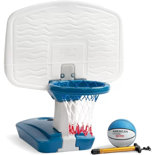 Simplay3 Pooltime Basketball Hoop Game Set for Swimming Pools Includes Ball Pump and Net Blue Ages 8 Made in The USABlue