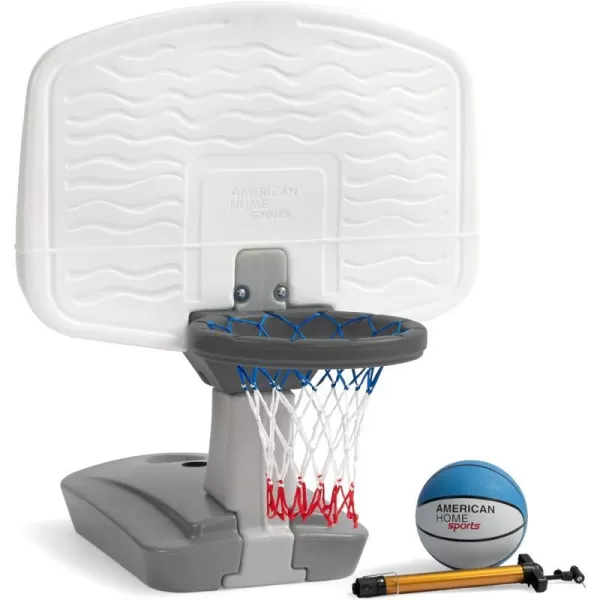 Simplay3 Pooltime Basketball Hoop Game Set for Swimming Pools Includes Ball Pump and Net Blue Ages 8 Made in The USAGray