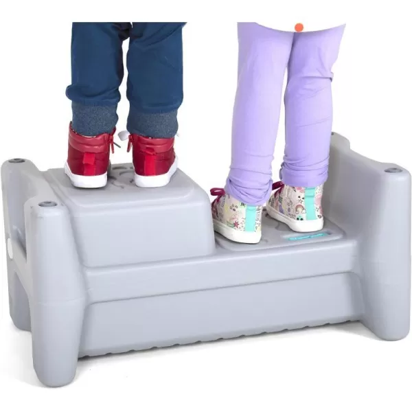 Simplay3 Sibling Step Stool Lightweight and NonSlip Step Stool for Kids MultiLevel Height GrayGray