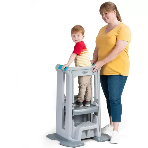 Simplay3 Toddler Tower Childrens Step Stool and Base with Three Adjustable Heights Toddler Stool GrayBase Gray