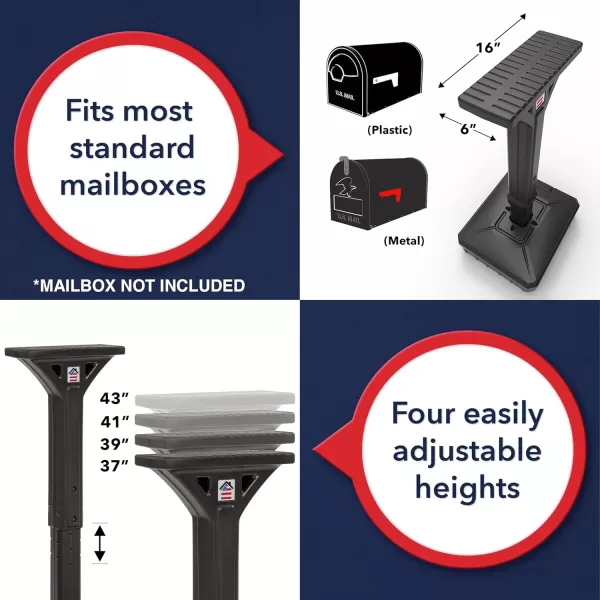 American Home DigFree Universal Mailbox Post for Standard Mailboxes  No Digging Needed Mailbox Post  Black