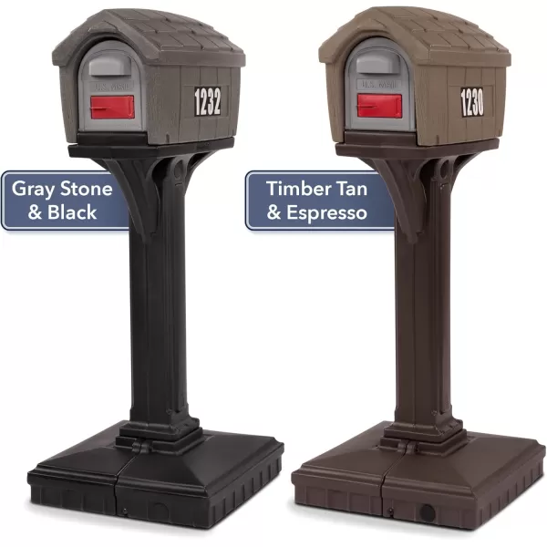 DigFree Easy Up Home Mailbox GraystoneBlack Made in The USAGraystoneBlack