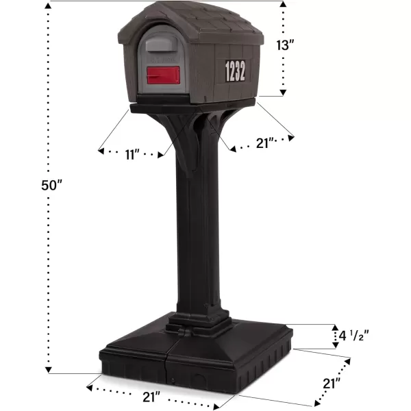 DigFree Easy Up Home Mailbox GraystoneBlack Made in The USAGraystoneBlack