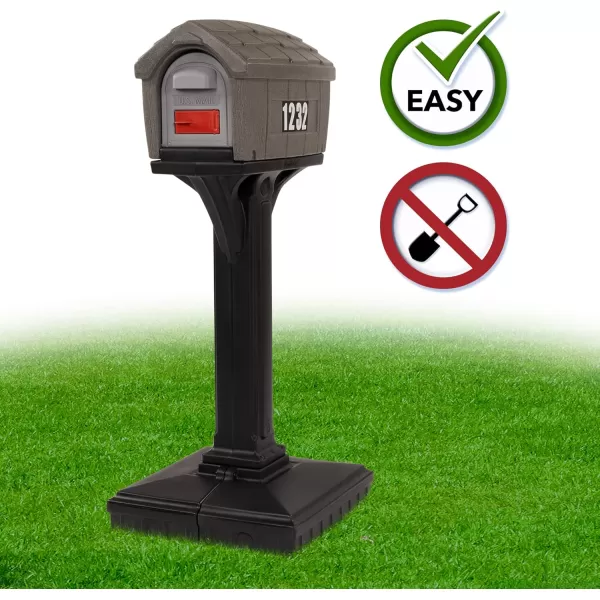 DigFree Easy Up Home Mailbox GraystoneBlack Made in The USAGraystoneBlack