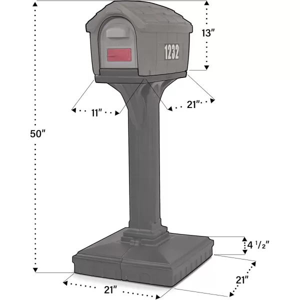 DigFree Easy Up Home Mailbox GraystoneBlack Made in The USASandstoneEspresso