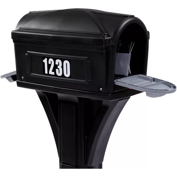 Simplay3 Classic Home Plastic Residential Mailbox ampamp Post Mount Combo Kit with 2 Access Doors  Stone GrayBlack Made in USABlack