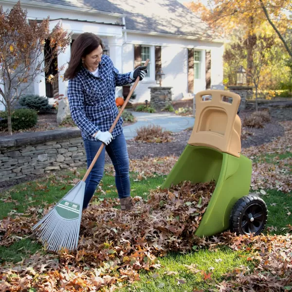 Simplay3 Easy Haul Wheelbarrow with Garden Tool Storage Tray Durable HeavyDuty Plastic Wheelbarrow with Large Easy Turn Wheels  Green Made in USAGreen