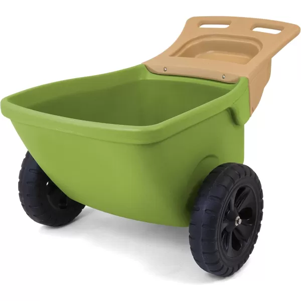 Simplay3 Easy Haul Wheelbarrow with Garden Tool Storage Tray Durable HeavyDuty Plastic Wheelbarrow with Large Easy Turn Wheels  Green Made in USAGreen