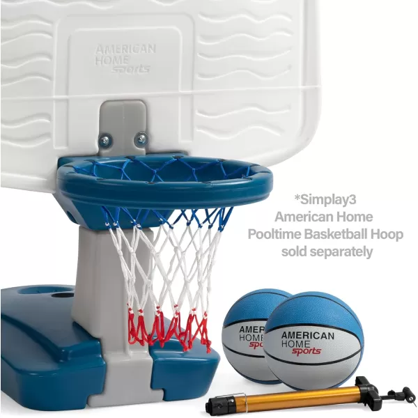 Simplay3 Pooltime Basketball Hoop Game Set for Swimming Pools Includes Ball Pump and Net Blue Ages 8 Made in The USABalls  Pump