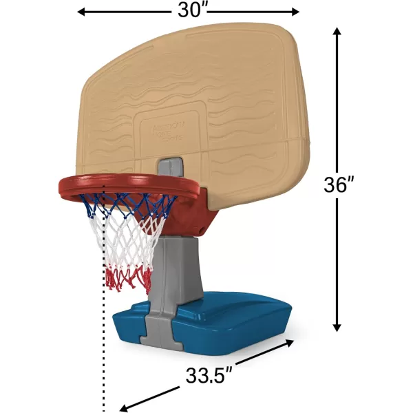 Simplay3 Pooltime Basketball Hoop Game Set for Swimming Pools Includes Ball Pump and Net Blue Ages 8 Made in The USATan