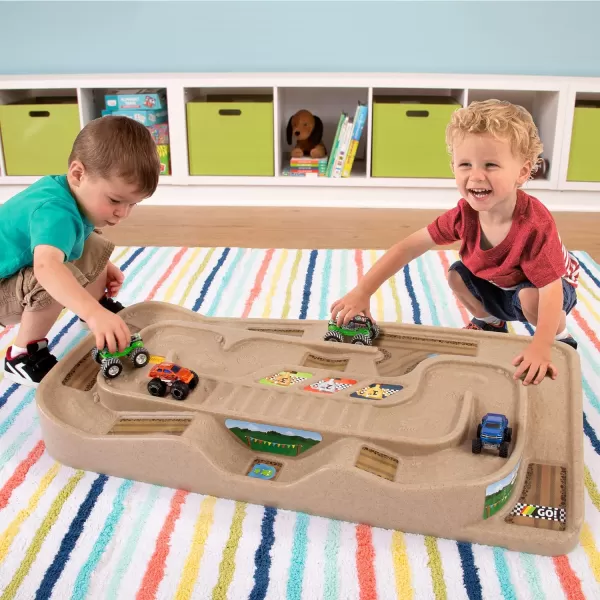 Simplay3 Portable Carry and Go Kids Race Track Toy Car Train Table 2sided No Assembly for Children 3 4 5 6 7 Years Old Boys Girls Made in USA