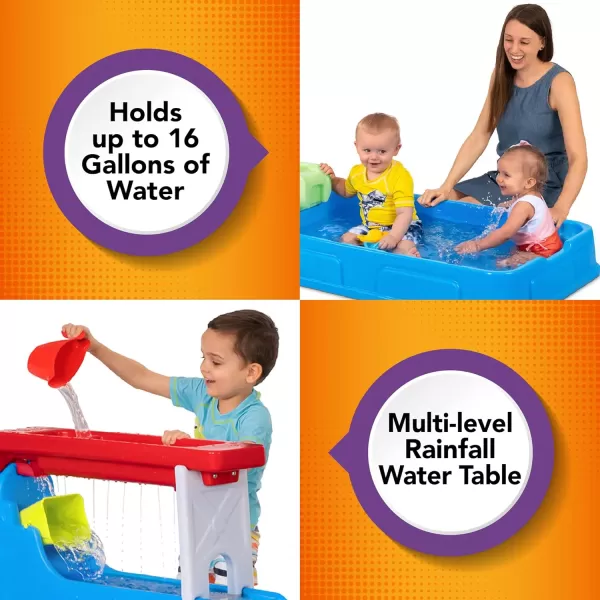 Simplay3 Raindrop Falls Water Table and Splash Kiddie Pool for Toddlers and Kids 9 Water Play Table Accessories