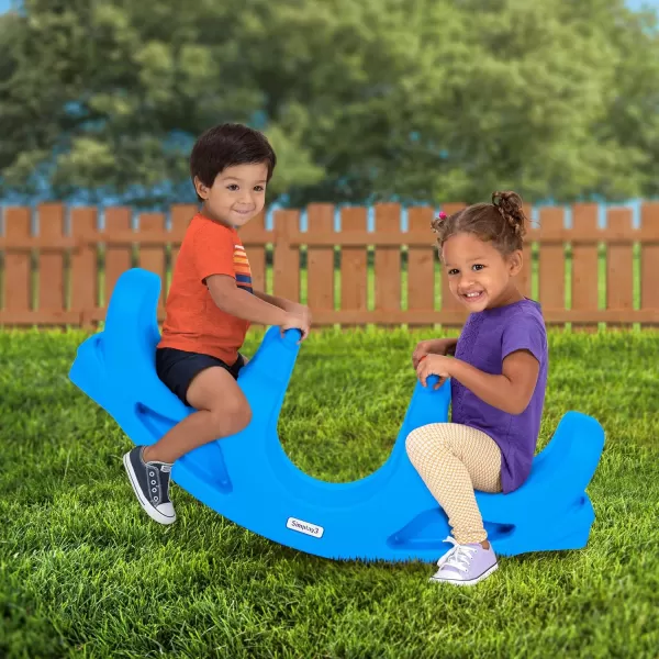 Simplay3 Rock and Roll Teeter Totter Seesaw  Rocking Fun for Two Toddlers or Kids Ages 18 Months to 5 Yrs Sapphire Made in USABlue