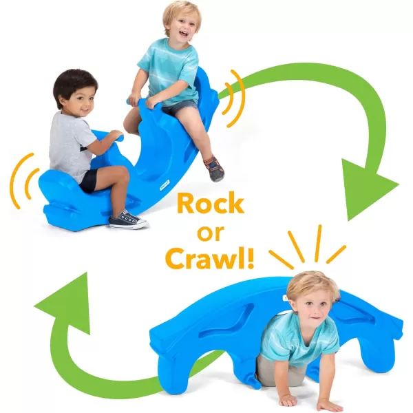 Simplay3 Rock and Roll Teeter Totter Seesaw  Rocking Fun for Two Toddlers or Kids Ages 18 Months to 5 Yrs Sapphire Made in USABlue