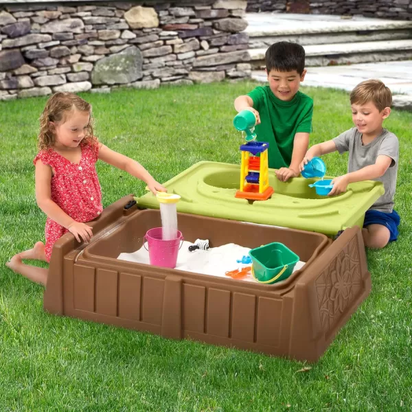 Simplay3 Sand and Water Kids Bench 2in1 Sand and Water Table with Outdoor Storage Bench TanTan