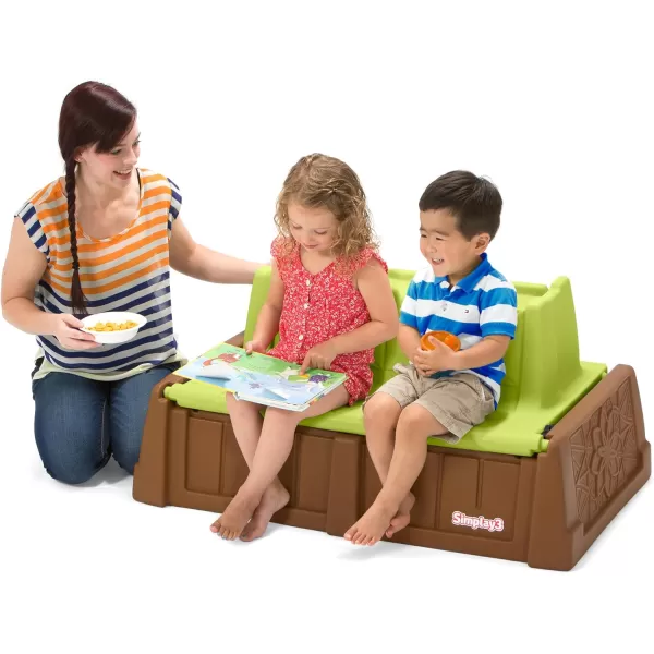 Simplay3 Sand and Water Kids Bench 2in1 Sand and Water Table with Outdoor Storage Bench TanTan