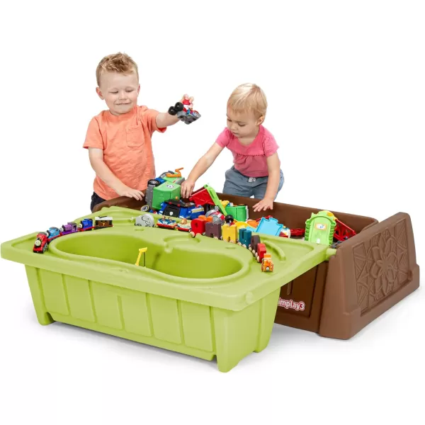 Simplay3 Sand and Water Kids Bench 2in1 Sand and Water Table with Outdoor Storage Bench TanTan