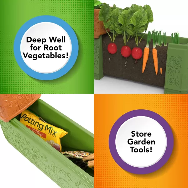 Simplay3 Seed to Sprout Slide and Store TwoLevel Planter Multilevel Tiered Planter for Outdoor Gardening Made in USA