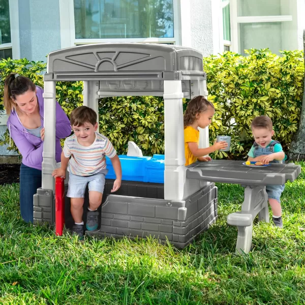 Simplay3 Sunny Day Indoor or Outdoor Cottage Picnic Playhouse for Toddlers and Young Children with Kitchenette and Picnic TableGray