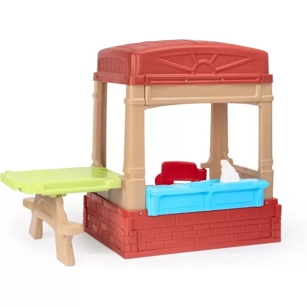 Simplay3 Sunny Day Indoor or Outdoor Cottage Picnic Playhouse for Toddlers and Young Children with Kitchenette and Picnic TableRed