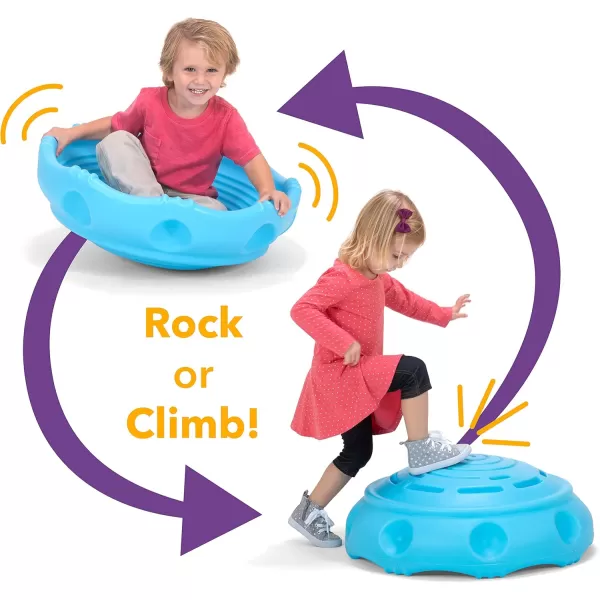 Simplay3 Two Sided Rock Around Wobble Disk and Climbing Dome for Toddlers and Kids  Rocking and Climbing  IndoorOutdoor  Blue Made in USABlue