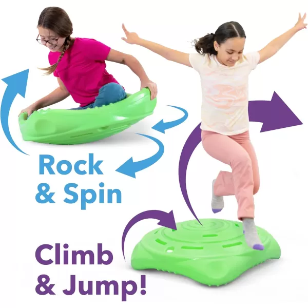 Simplay3 Two Sided Rock Around Wobble Disk and Climbing Dome for Toddlers and Kids  Rocking and Climbing  IndoorOutdoor  Blue Made in USALime Sherbert