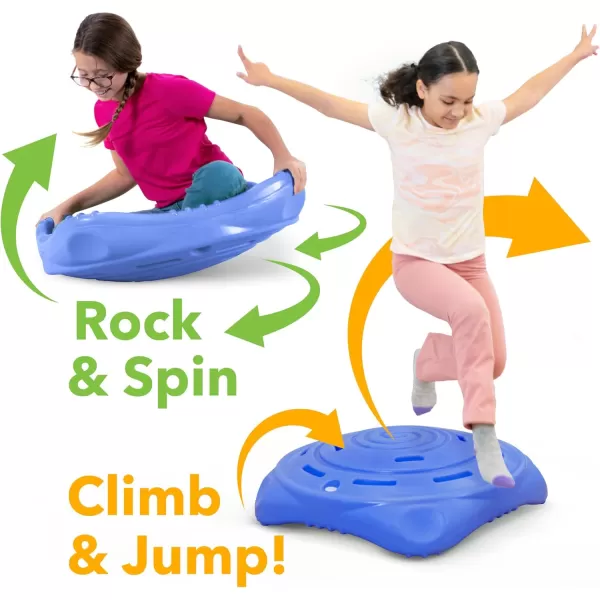 Simplay3 Two Sided Rock Around Wobble Disk and Climbing Dome for Toddlers and Kids  Rocking and Climbing  IndoorOutdoor  Blue Made in USAPeriwinkle Blue