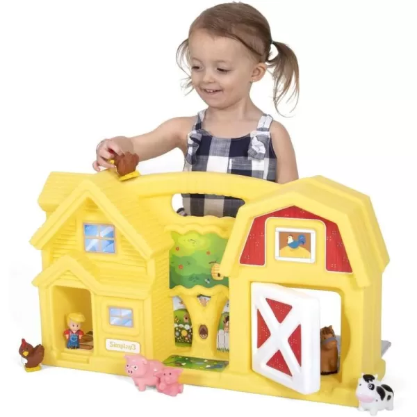 Simplay3 Carry ampamp Go Farm Portable Durable Toy Farm House and Barn with 4 Rooms and Pasture for Boys and Girls 18 Months to 6 Years 251quot L x 144quot H x 66quot W  Yellow Made in USA