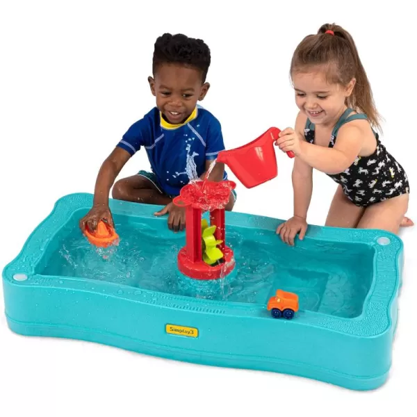 Simplay3 Carry ampamp Go Ocean Drive 2Sided Water Play Table for Kids with 4 Accessories  IndoorOutdoor Toy Includes Waterwheel Boat Bucket and Truck Made in USA