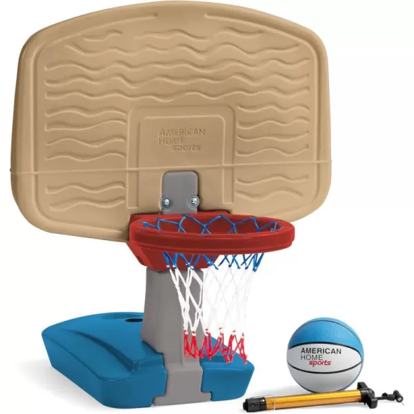 Simplay3 Pooltime Basketball Hoop Game Set for Swimming Pools Includes Ball Pump and Net Blue Ages 8 Made in The USATan
