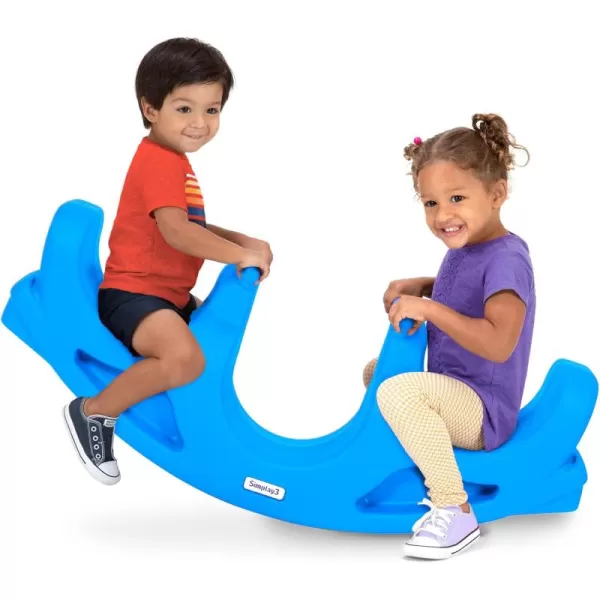 Simplay3 Rock and Roll Teeter Totter Seesaw  Rocking Fun for Two Toddlers or Kids Ages 18 Months to 5 Yrs Sapphire Made in USABlue