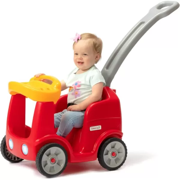 Simplay3 Roll and Stroll Quiet RideOn Toddler Toy Push Car with Seatbelt for Toddlers ages 154 yrs RedRed