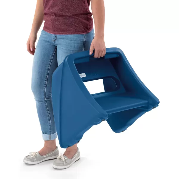 Simplay3 Handy Home Step Stool Plastic TwoStep Stool Seat  Indoor or Outdoor Use  155quot x 19quot x 16quot  Gray Made in USABlue