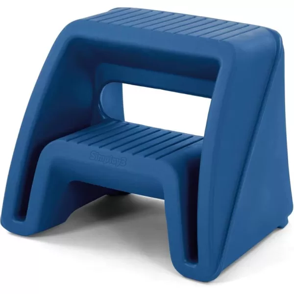 Simplay3 Handy Home Step Stool Plastic TwoStep Stool Seat  Indoor or Outdoor Use  155quot x 19quot x 16quot  Gray Made in USABlue