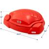 imageSimplay3 Coastal Crab Fully Assembled Sandbox for Kids Toddler Outdoor Sand Box with Lid for Playground Backyard Ages 15 to 5 Years Made in USA RedCrab Sandbox  Red