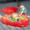 imageSimplay3 Coastal Crab Fully Assembled Sandbox for Kids Toddler Outdoor Sand Box with Lid for Playground Backyard Ages 15 to 5 Years Made in USA RedCrab Sandbox  Red
