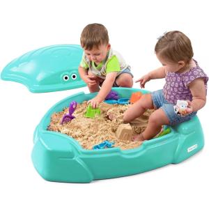 imageSimplay3 Coastal Crab Fully Assembled Sandbox for Kids Toddler Outdoor Sand Box with Lid for Playground Backyard Ages 15 to 5 Years Made in USA RedCrab Sandbox  Teal