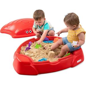 imageSimplay3 Coastal Crab Fully Assembled Sandbox for Kids Toddler Outdoor Sand Box with Lid for Playground Backyard Ages 15 to 5 Years Made in USA RedCrab Sandbox  Red