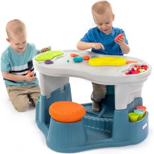 imageSimplay3 Kids Sensory Table with Active Seating and Art Storage Toddler Activity Table and Chairs Set for Ages 112 to 6 Multicolor