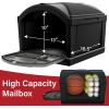 imageSimplay3 T4 Extra Large Capacity XL Post Mount Mailbox Top with Durable DoubleWall Construction WeatherResistant Design Black Made in The USA