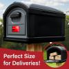 imageSimplay3 T4 Extra Large Capacity XL Post Mount Mailbox Top with Durable DoubleWall Construction WeatherResistant Design Black Made in The USA