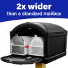 imageSimplay3 T4 Extra Large Capacity XL Post Mount Mailbox Top with Durable DoubleWall Construction WeatherResistant Design Black Made in The USA