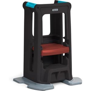 imageSimplay3 Toddler Tower Montessori Folding Kids Step Stool for Kitchen Bathroom 34 x 215quot x 20 Ages 18 Months to 4 Years GrayEspresso Brown