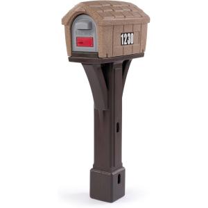 imageSimplay3 USPS T4 Extra Large Capacity XL Mailbox and Post Cover with Durable DoubleWall Construction WeatherResistant Design Black Made in The USAWashed StoneEspresso Brown