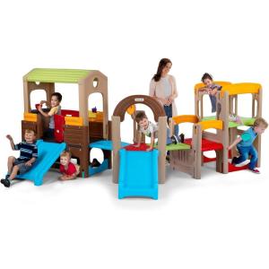 imageSimplay3 Young Explorers Indoor Outdoor Playset for Kids  Modular Climber Slide ampamp Playhouse Combo  Expandable Toddler Activity Center with Crawl Tunnel Doors ampamp Easel for Backyard or PlayroomModular Play System