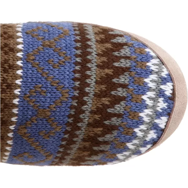 MUK LUKS Crazy Fairisle Knit Toggle BootieBlue Suede